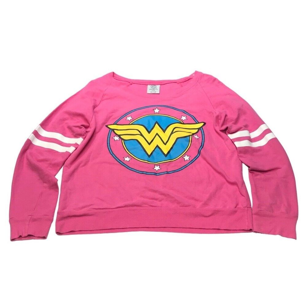 DC Comics‎ Originals Wonder Childrens 7/8 long sleeve round neck pink shirt top